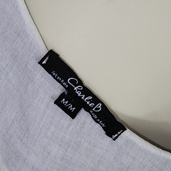 Charlie B Dress 100% Cotton Sleeveless White Size M - Picture 9 of 12